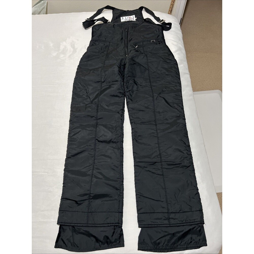 Black Snow Bib Pants Size 38 Ski Snowboard Winter Taiwan Vintage UAI Sport